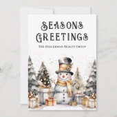 Black White Business Christmas Feestdagenkaart (Voorkant)