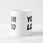 Black & White Business Company Logo CUSTOM Jumbo Grote Koffiekop (Voorkant)