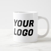 Black & White Business Company Logo CUSTOM Jumbo Grote Koffiekop (Rechts)