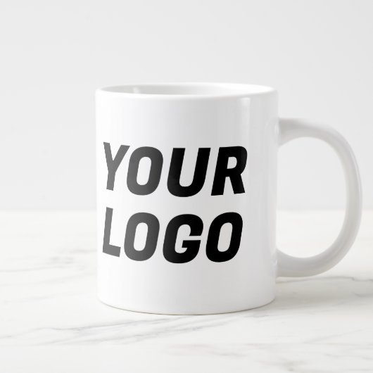 Black & White Business Company Logo CUSTOM Jumbo Grote Koffiekop (Rechts)
