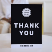 Black White Business Logo Bold Typografie Bedankkaart