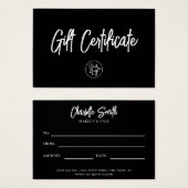 Black & White Business Logo Cadeaubon Visitekaartje (Voorkant /achterkant)