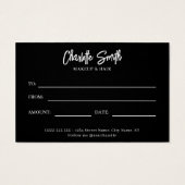 Black & White Business Logo Cadeaubon Visitekaartje (Achterkant)