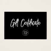 Black & White Business Logo Cadeaubon Visitekaartje (Voorkant)