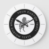 Black & White Business logo Custom branded Grote Klok (Voorkant)