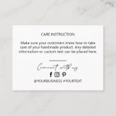 Black & White Business Logo Hartelijk dank Product Visitekaartje (Achterkant)