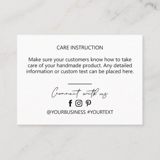 Black & White Business Logo Hartelijk dank Product Visitekaartje (Achterkant)