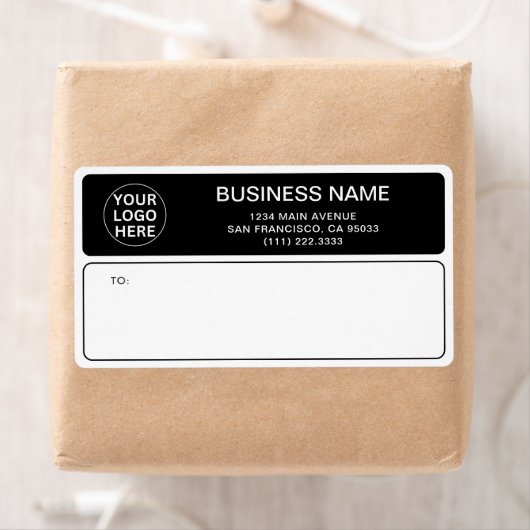 Black & White Business Logo L Verzending Etiket (Insitu)
