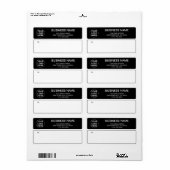 Black & White Business Logo L Verzending Etiket (Full Sheet)