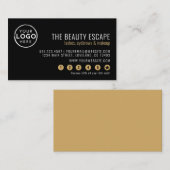 Black White Business Logo Loyalty Card (Voorkant / Achterkant)