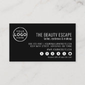 Black White Business Logo Loyalty Kaart (Voorkant)