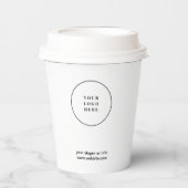 Black White Business Logo Minimal Business Papieren Bekers (Voorkant)