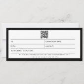 Black White Business Logo QR Code Cadeaubon (Voorkant)