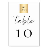 Black white business logo table number kaart (Voorkant)