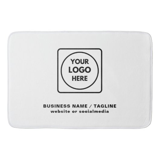 Black White Business Logo Text Branding Bath Mat (Voorkant)