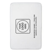 Black White Business Logo Text Branding Bath Mat (Voorkant Verticaal)