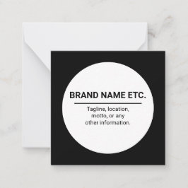 Black White Business Name Note Card Notitiekaartje