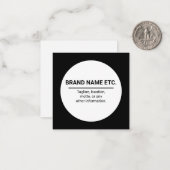Black White Business Name Note Card Notitiekaartje (Voorkant / Achterkant in situ)
