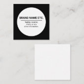 Black White Business Name Note Card Notitiekaartje (Voorkant / Achterkant)