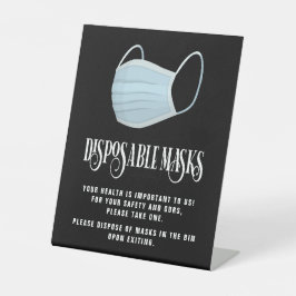 Black & White Business Safety Draag een masker Reclamebord Met Voetstuk