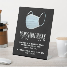 Black & White Business Safety Draag een masker Reclamebord Met Voetstuk
