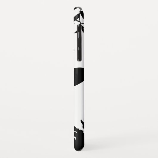 Black, White, Butterflies iPhone Case (Achterkant/links)