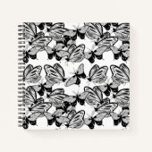Black White Butterflies Sketchbook Journal Notitieboek (Voorkant)