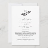 Black White Butterfly Monogram huwelijksreis (Voorkant)