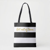 Black White Cabana Stripe Tote Bag (Voorkant)