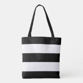 Black White Cabana Stripe Tote Bag (Achterkant)