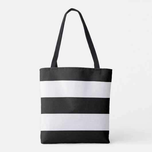 Black White Cabana Stripe Tote Bag (Achterkant)
