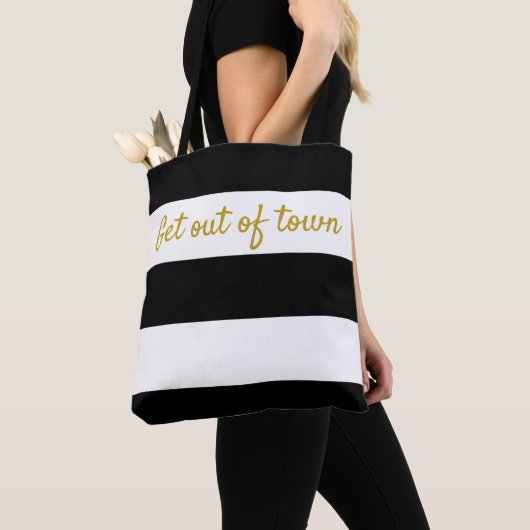 Black White Cabana Stripe Tote Bag (Dichtbij)
