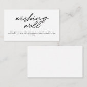 Black White Calligraphy Wedding Wishing Well Informatiekaartje (Voorkant / Achterkant)