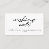 Black White Calligraphy Wedding Wishing Well Informatiekaartje (Voorkant)