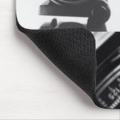 Black White Camera fotografie typografie Muismat (Hoek)