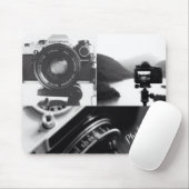 Black White Camera fotografie typografie Muismat (Met muis)
