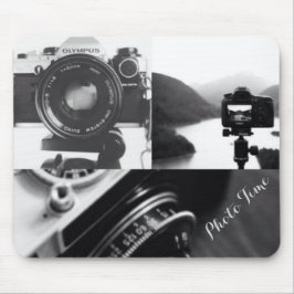 Black White Camera fotografie typografie Muismat