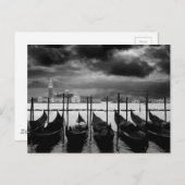 Black White Canal Venice Italië Reis Briefkaart (Voorkant / Achterkant)