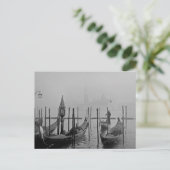 Black White Canal Venice Italië Reis Briefkaart (Staand voorkant)