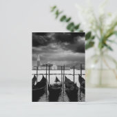 Black White Canal Venice Italië Reis Briefkaart (Staand voorkant)