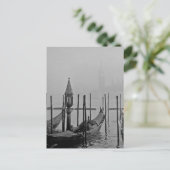 Black White Canal Venice Italië Reis Briefkaart (Staand voorkant)