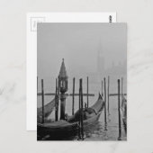 Black White Canal Venice Italië Reis Briefkaart (Voorkant / Achterkant)