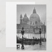 Black White Canal Venice Italië Reis Briefpapier (Voorkant / Achterkant)