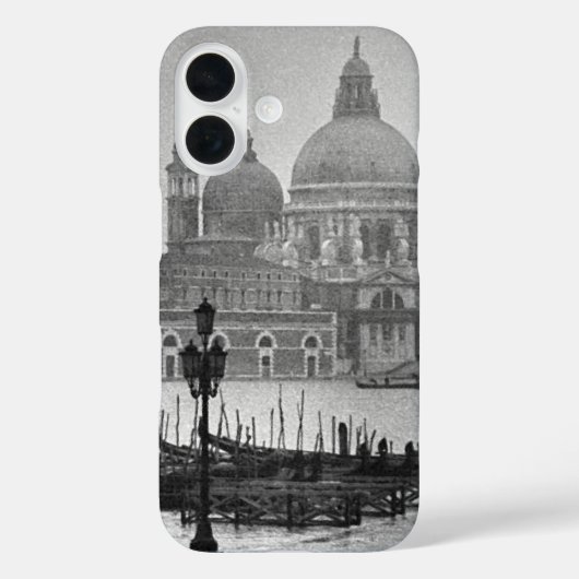 Black White Canal Venice Italië Reis Case-Mate iPhone Case (Achterkant)