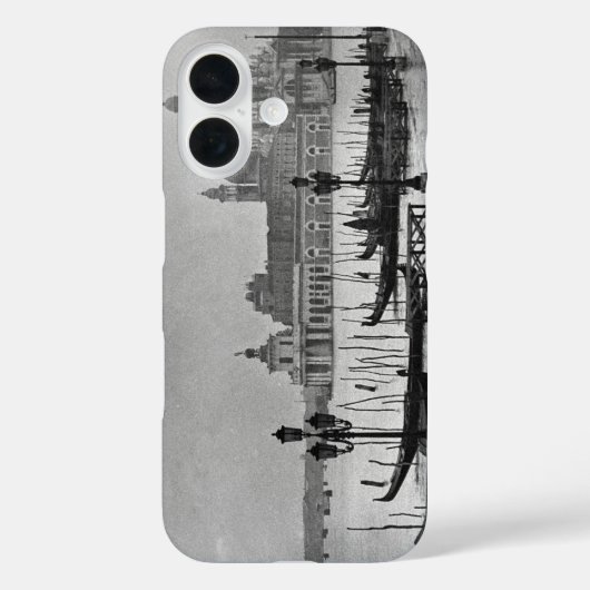Black White Canal Venice Italië Reis Case-Mate iPhone Case (Achterkant)