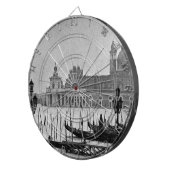Black White Canal Venice Italië Reis Dartbord (Voorkant Rechts)