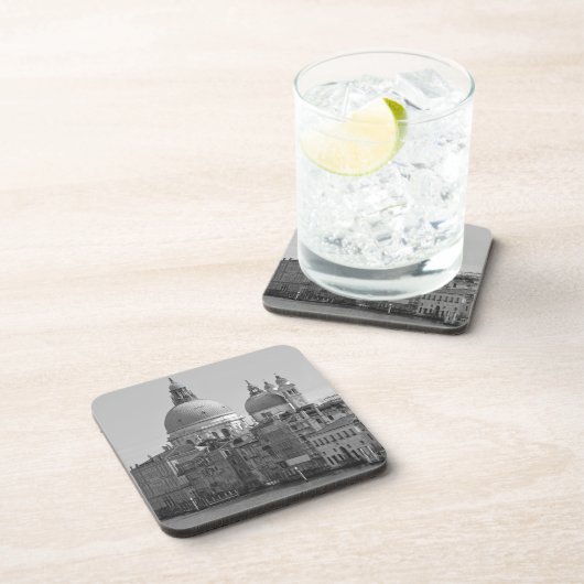 Black White Canal Venice Italië Reis Drankjes Onderzetter (Rechterzijde)