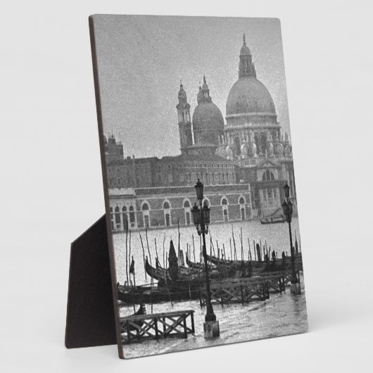 Black White Canal Venice Italië Reis Fotoplaat (Zijkant)