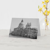 Black White Canal Venice Italië Reis Kaart (Gele Bloem)