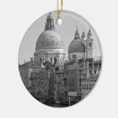 Black White Canal Venice Italië Reis Keramisch Ornament (Links)